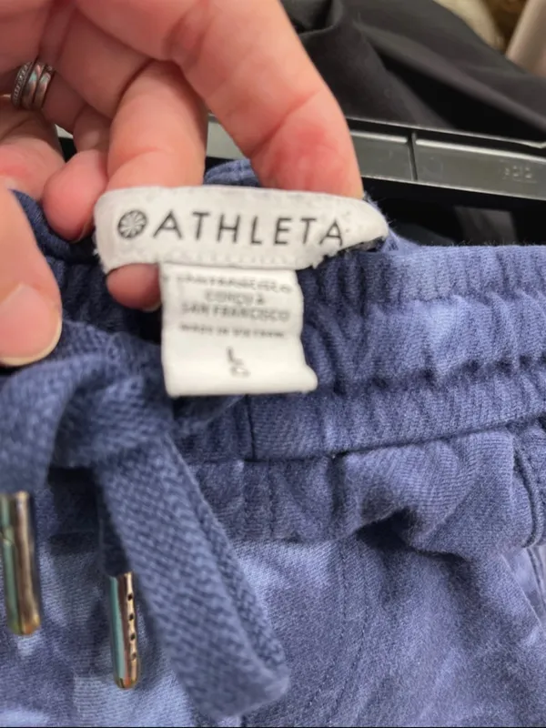 Athleta Navy Tie-Dye Athletic Lounge Shorts - Image 2