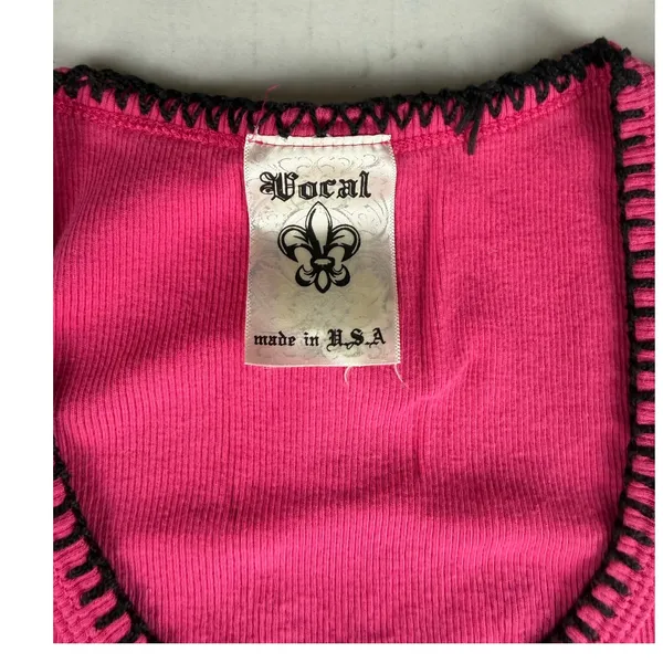 Y2K Vocal Crystal Hot Pink Tank Top - Size XL - Image 3