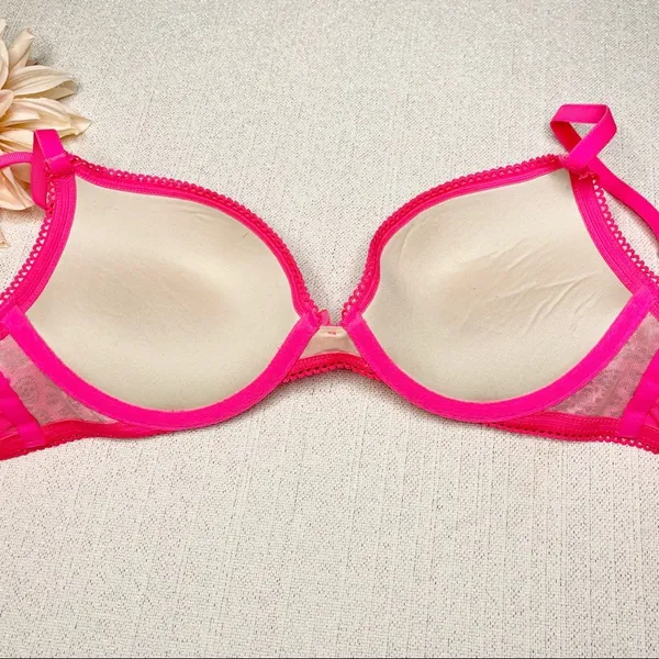 Victoria’s Secret Pink Lace Push Up Padded Bra Dream Angels Series 32C - Image 7