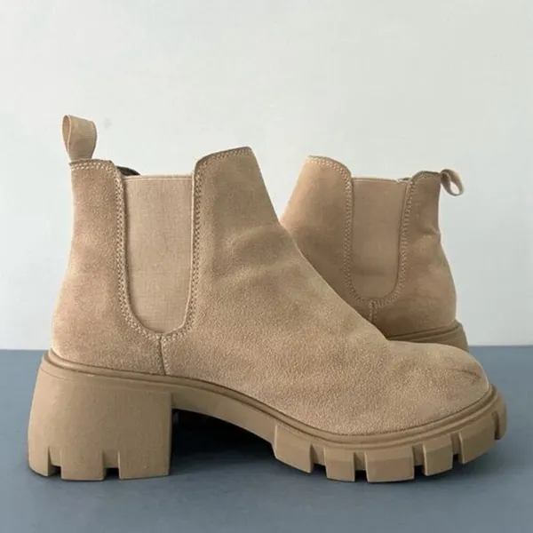 Steve Madden Howler Sand Suede Chelsea‎ Lug Sole Ankle Boots - Image 5