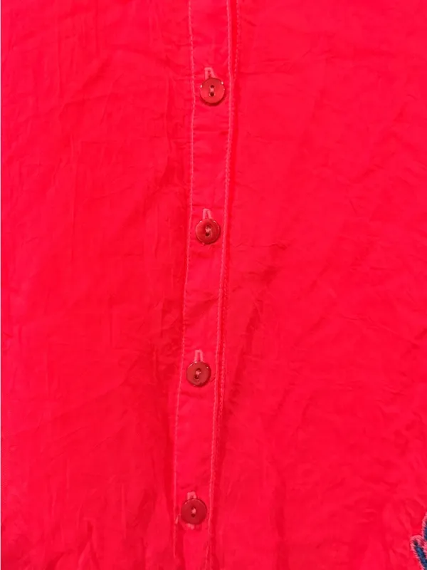 Final Price Johnny Was Hot Pink Embroidered Button-Front Tunic - Image 5