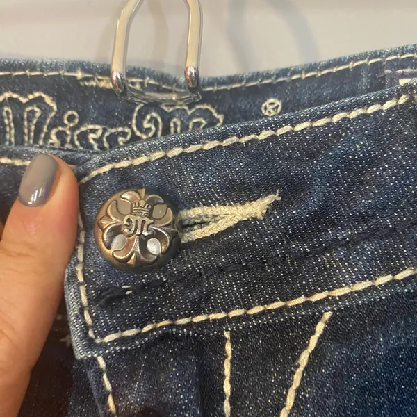 Miss Me Blue Easy Boot Distressed Embellished Classic Denim Jeans Women Sz 29 - Image 11