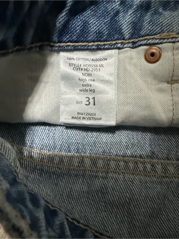 Hidden Jeans High-Rise Light Blue Extra Wide Leg Distressed Jeans - Image 5