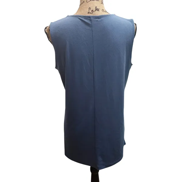 Banana Republic Blue Sleeveless V-Neck Tunic Top Size‎ L - Image 2