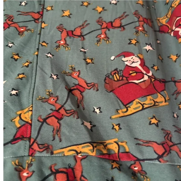 LuLaRoe Green Red Santa Reindeer Christmas Leggings Size TC2 - Image 3