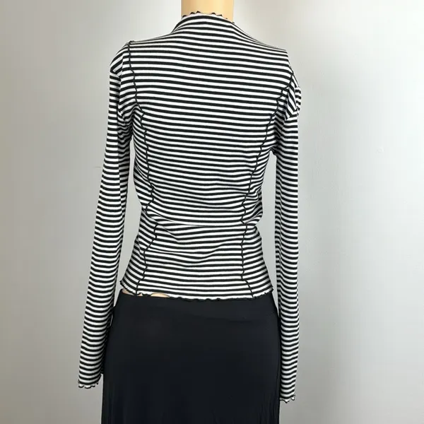 Stockholm atelier Striped Exposed Seam Boat Neck Top Sz - Image 4