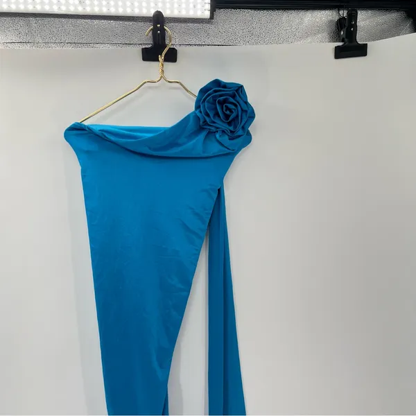Hello Molly blue dress with flower neck - Image 5