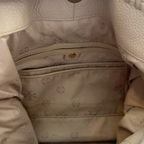 Tory Burch Marion Slouchy‎ Tote Light Oak Pebbled Leather Chain - Image 14