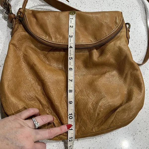 Margot Adelle Versatile Hobo Purse Brandy Brown Leather Crossbody‎ Shoulder Bag - Image 16