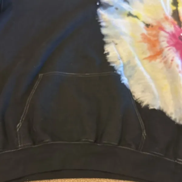 Six/Fifty Tie Dye Hoodie & Sweatpants Set Black Multicolor Size L NWT - Image 3