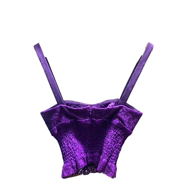 NBD Lupine‎ Purple Lace Ruched Crop Tank Top Revolve Clothing New Size XXS - Image 4