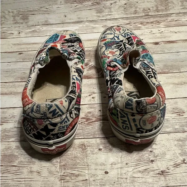 Vans Sticker Mash Up Classic Slip On Sneaker Women's Size US 8 Men's 6.5 Skate - Image 3