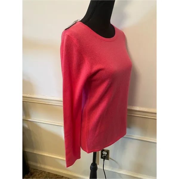 Preswick & Moore Hot Pink 100% Cashmere Crewneck Long Sleeve Sweater NWT - Image 4