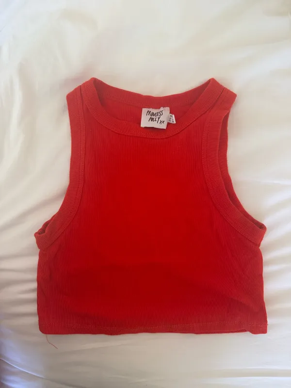 Princess Polly Red High Neck Crop Tank - Image 2