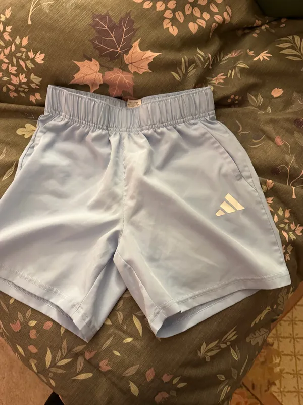 adidas boys Pale Blue Performance Athletic Shorts - Image 2