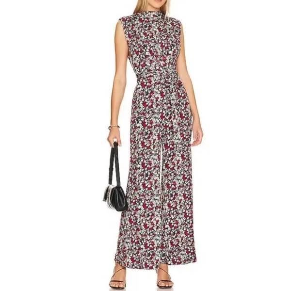 Free People Vibe Check‎ floral jumpsuit tie waist and back sz XS - Image 3