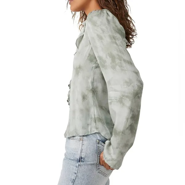 Free People New Women’s Lyocell Tie Front Blouse, Size M New w/Tag Retail $128 - Image 8