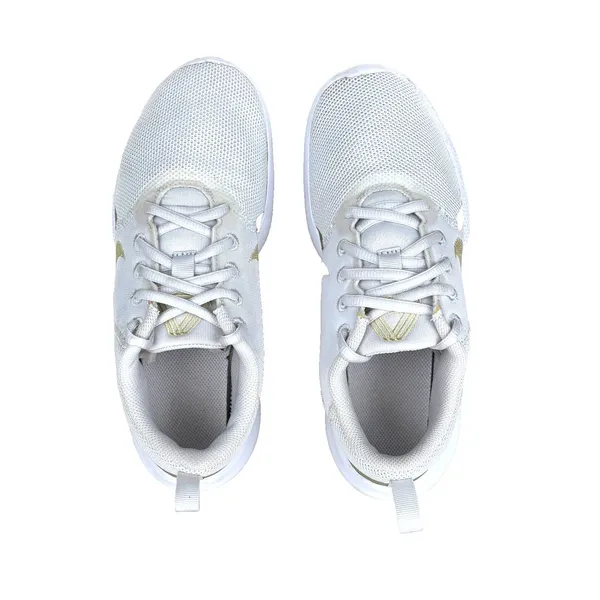 Nike Flex Experience Size 6.5W Wide White Gold Swoosh Sneakers Training Shoes - Image 4