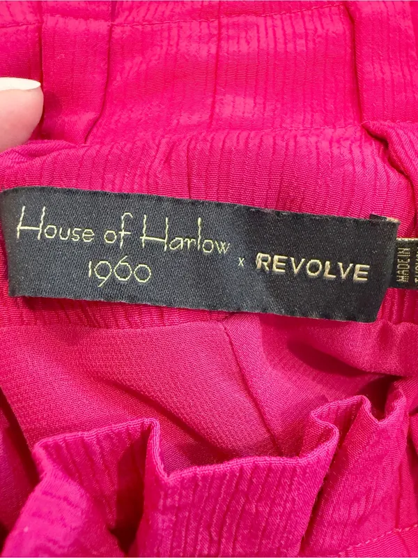 HOUSE OF HARLOW 1960 x REVOLVE Danira Pant in Fuchsia Pink Button Front Wide Leg - Image 7