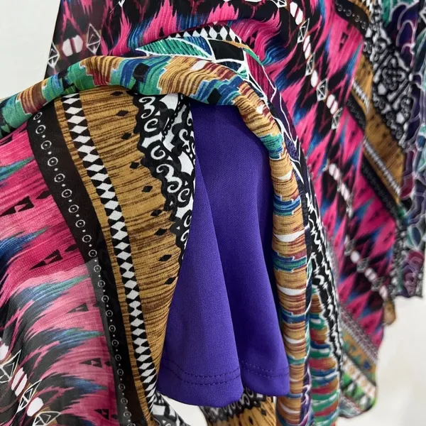 Rabbit Rabbit Designs‎ Handkerchief Hem Dress Womens 10 Multicolor Smocked Boho - Image 8