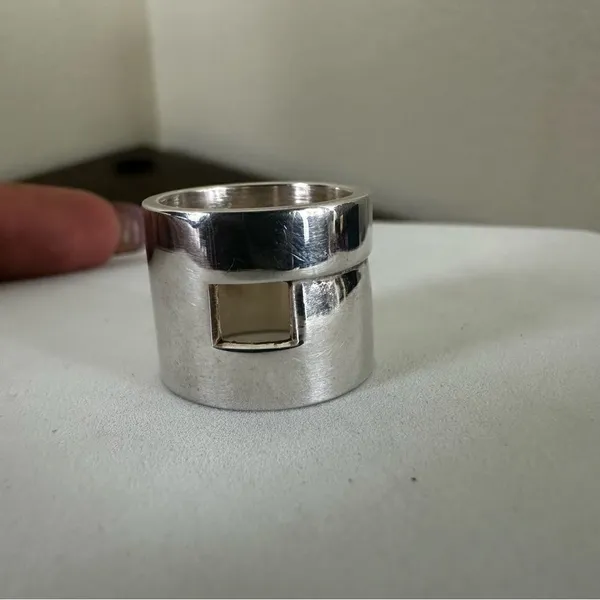 Gucci G Logo Sterling Silver Ring W/ Certificate‎ of Authenticity Size 5.5 - Image 3