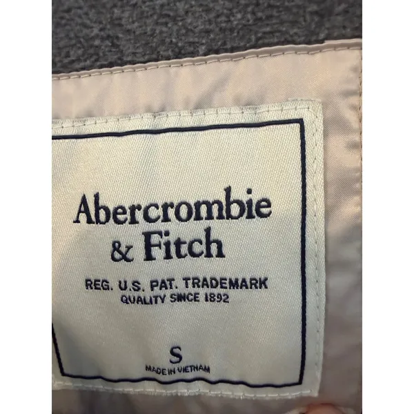 Abercrombie & Fitch Quilted Liner Jacket Womens Small Tan Beige Fleece Snap - Image 4