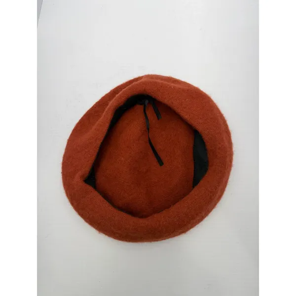 Women’s Rust Orange Wool Felt Beret Hat French Parisian Vintage Style Unbranded - Image 3