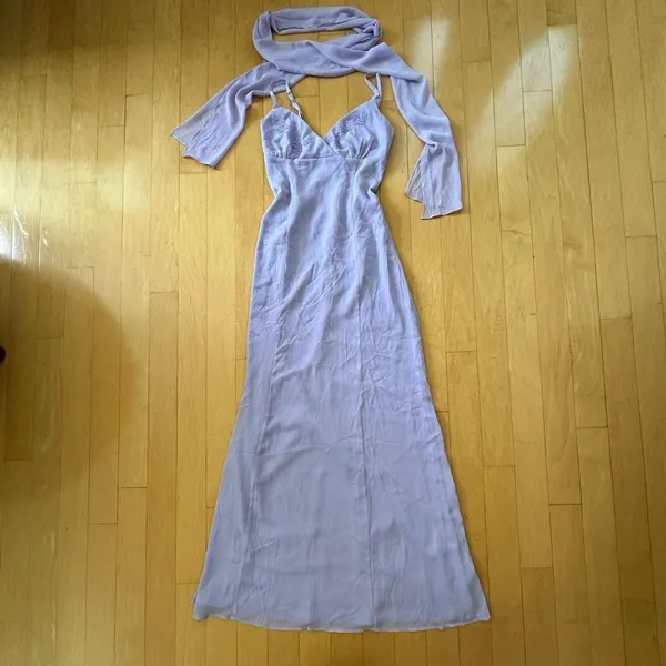 Princess Polly Jadira purple lavender beaded maxi dress with scarf - Image 2