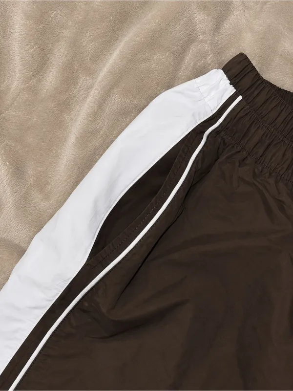 Brown Track Pants with White Stripe - Image 4