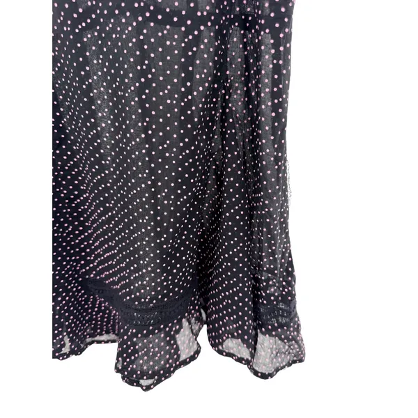Intimately Free People Black Pink Polka Dot Sheer Slip Dress M NWT Babydoll Boho - Image 2