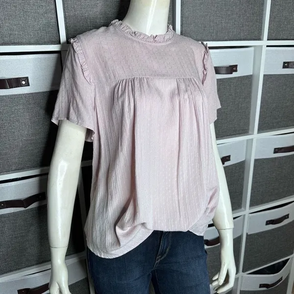 Bohme Ruffle Short Sleeve Top in Rose Size Small - Image 16