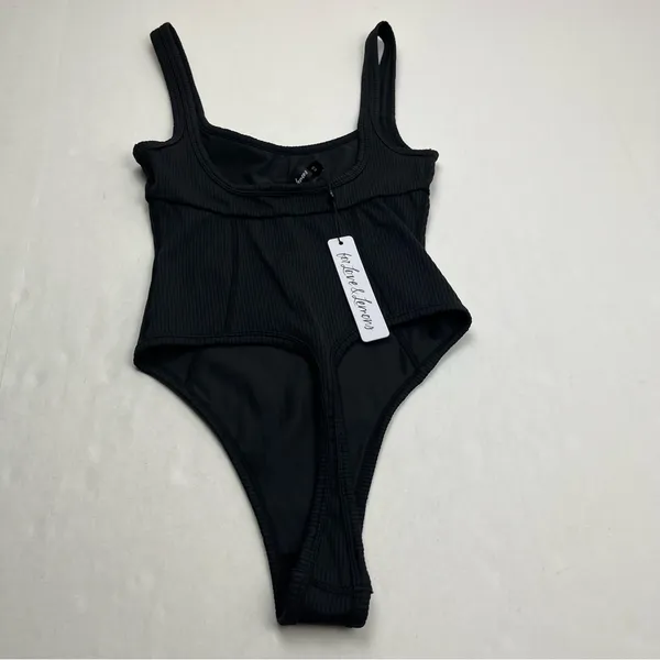 For‎ Love & Lemons Ribbed Black Bodysuit Tank Thong Back Womens Size XS NEW - Image 11