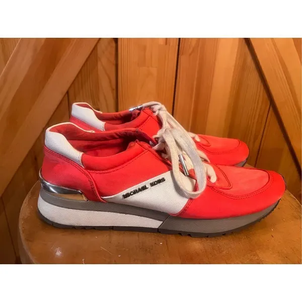 Orange/White Michael Kors Allie Model Sneakers Women'S Size Us 6.5m - Image 3