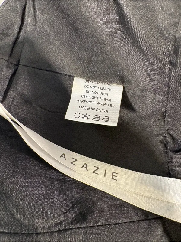 Azazie Atelier Bria Dress Size 6 Black 3D Floral Embroidered Mini NWT - Image 13