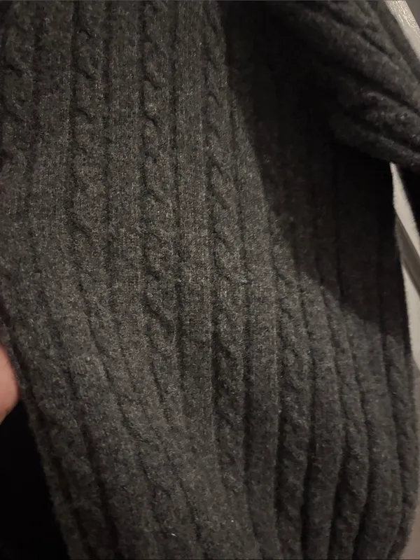 J. Crew Charcoal Gray Cable-Knit Crewneck Lambs Wool Sweater - Image 4
