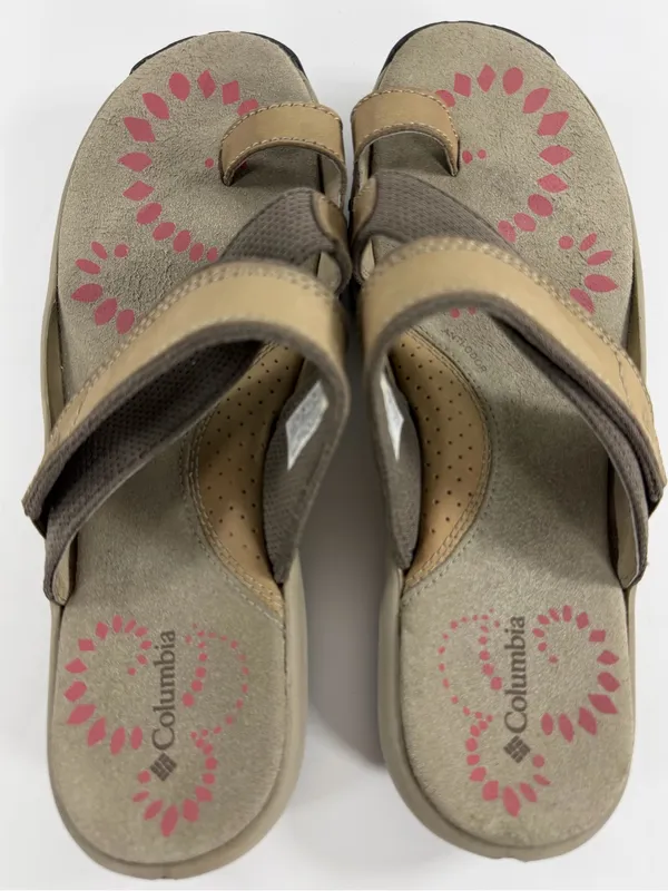 Columbia Lona Comfort Sandals Taupe‎ Outdoor Toe Loop Slides Women’s 8 - Image 6