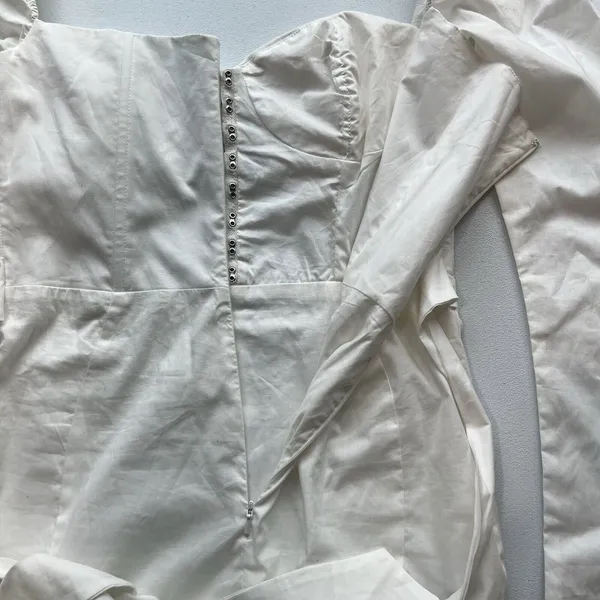 Nat &‎ Liv Regina Graduation White mini dress Size Medium Corset - Image 4