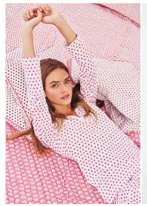 Roller Rabbit Pink Hearts Pajama Set size Adult XS - Image 3