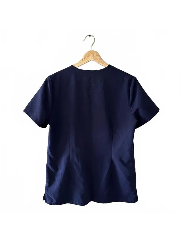 Figs Casma Scrubs Top Shirt Dual Pockets Navy Blue FW1100 Women's Size Small - Image 3