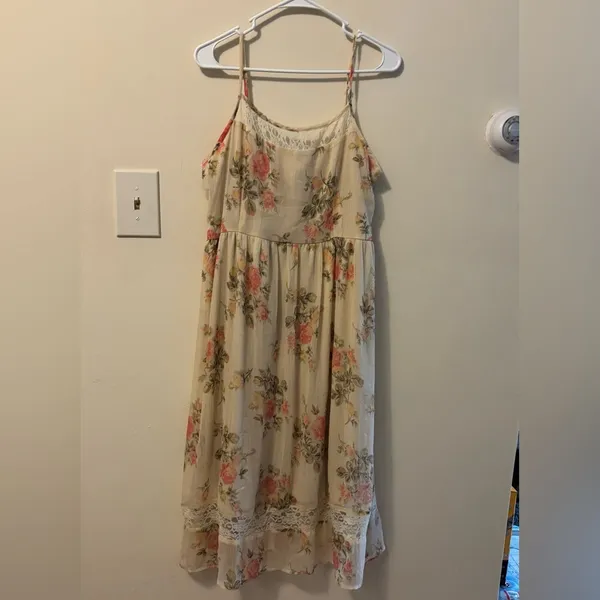 Band of Gypsies Cream Sundress with Spaghetti Straps Size L - Image 2