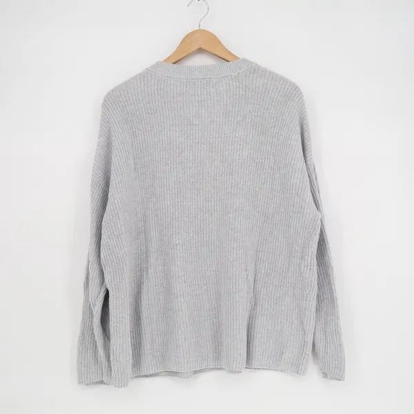 Aerie Sweater Womens Medium Gray Cotton Ribbed Henley Neck Chunky Knit Winter - Image 5
