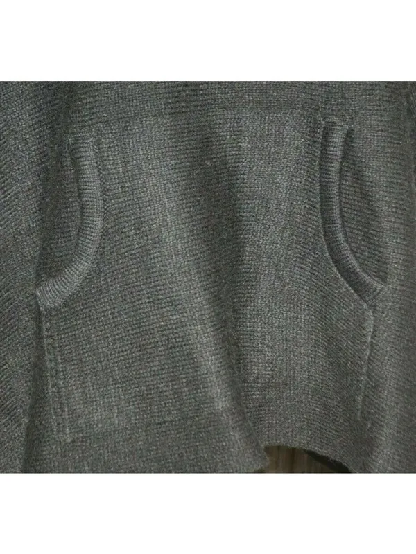 Madden NYC Black Poncho Style Sweater Oversized One Size Lagenlook Grunge Casual - Image 3