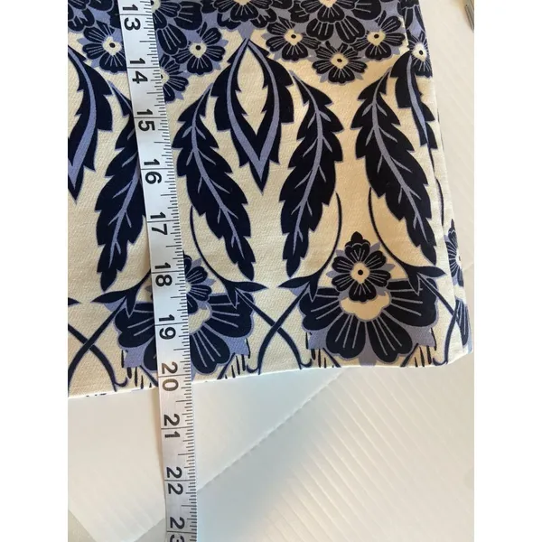 J Crew Skirt Size 6 Blue Floral Pencil Cotton‎ Zip Up Office Preppy Party Casual - Image 9