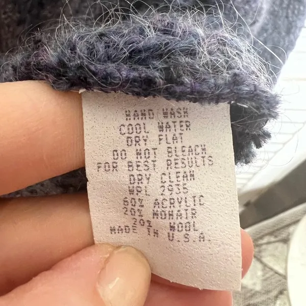 ALPS APPAREL VINTAGE M Mohair Wool Knit Button Front Sweater Cardigan Gray 90s - Image 10