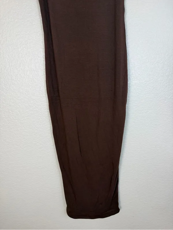 Naked Wardrobe Sculpt Tank Midi Dress in Chocolate Brown size Large NEW $68 - Image 7