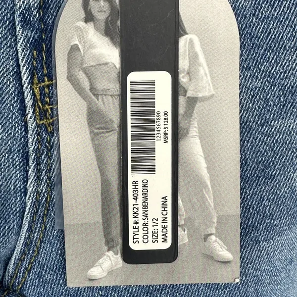 NWT Kendall & Kylie Womens Kouture High Rise Straight Jeans Size 1/2 Raw Hem - Image 3