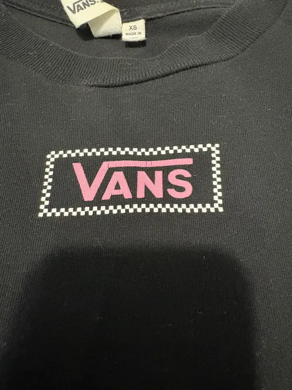 Long Sleeve Black Checkered Logo Crop - Image 4
