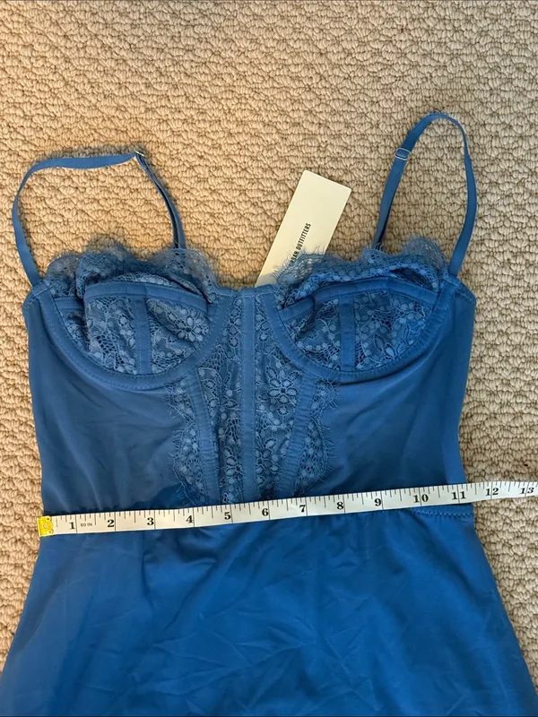 Urban Outfitters Size Extra Small XS Women's Blue Lace-Trim Slip Dress NWT NEW - Image 4