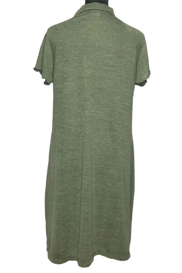 Green Knit Polo Dress - Size Large - Image 6