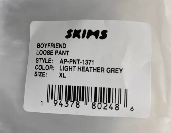SKIMS Women's Light Heather Grey Boyfriend Loose Lounge Pants Size XL - Image 5